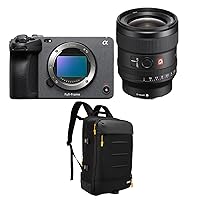 Sony Alpha FX3 Cinema Line Full-Frame Camera with Sony Alpha FE 24mm f/1.4 GM Lens - Professional Filmmaking Tool with Superior Low-Light Performance Bundle with Camera Backpack (3 Items)
