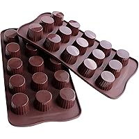 Candy Molds Silicone Chocolate Molds, Baking Mold for Jello, Keto Fat Bombs and Peanut Butter Cup, Pack of 2
