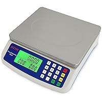 Digital Kitchen Scale 40kg/88lb Stainless Steel Price Computing Scale Counting Scale Deli Scale with Large LCD Display for Baking Bread Cooking Meat Prep Parts and Coins Adapter Included