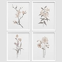 SIGNWIN Framed Watercolor Cherry Blossoms & Daisy Wall Art, Set of 4 Nature Wilderness Wall Decor Prints, Botanical Floral Wall Décor for Living Room, Bedroom - 12