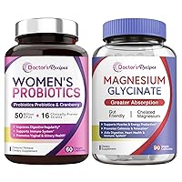 Doctor's Recipes Probiotics and Magnesium Glycinate Bundle - Optimum Gut Health & Muscle Function Support for Men & Women