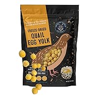 Freeze Dried Quail Egg Yolk for Cats and Dogs - Single Ingredient Healthy Treats - 100% Quail Egg Yolk - Pet Food Meal Topper for Cats & Dogs - Quail for Cats- 3 OZ