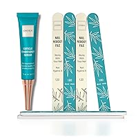 Onsen Secret Cuticle Conditioner Serum 15m + Professional Japanese Nail File Double Sided 120/180 Grit 6pcs. Cuticle Oil Nail Care Serum That Sooth, Repair & Strengthen Cuticles & Nails + 6 Nail Files