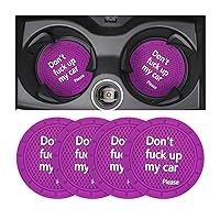 8sanlione Car Cup Coaster, 4Pcs 2.75 Inch Auto Cup Holder Insert Coasters, Anti-Slip Waterproof Embedded Drink Mat, Automotive Interior Accessories for Men and Women (D Purple/4PCS)