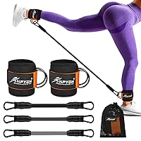 Ankle Resistance Bands with Cuffs, Resistance Bands Set, Exercise Bands for Physical Therapy, Strength Training, Yoga, Pilates, Stretching, Kickbacks Hip Gluteus Training Exercises