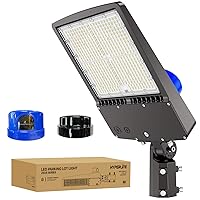 HYPERLITE 300W Parking Lot Lights 45000lm(150lm/w), 2024 New UL Listed 5000K Led Parking Lot Lights Outdoor with Photocell, LED Pole Lights Outdoor Slip Fitter for Roadways, Driveways, Stadium
