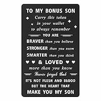Stepson Gifts Bonus Son Birthday Card - You Are Love More Than You Know - Adopted Step Son Gifts, Like A Son Wallet Card