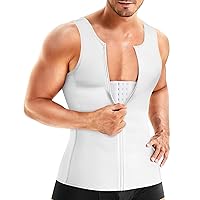 Wonderience Men Shapewear Slimming Body Shaper Compression Shirt Tank top with Zipper Underwear for Tummy Control