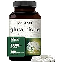NatureBell Glutathione Supplement 1000mg, 180 Veggie Capsules | 98%+ Purity Verified, Bioavailable Reduced Glutathione Pills, Active Form, Master Antioxidant – Vegan Friendly & Non-GMO