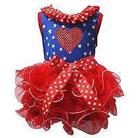 Petitebella Sequins Heart Stars Blue Shirt Red Petal Skirt Set Nb-8y