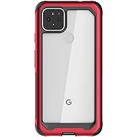 Ghostek Atomic Slim Designed for Pixel 4a 5G Case with Protective Aluminum Bumper Made of Super Strong Lightweight Military Grade Alloy Metal Phone Covers for Pixel 4a 5G (6.2 Inch) (Red)