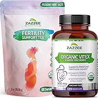 Zazzee USDA Organic Vitex Capsules and USDA Organic Fertility Support Tea