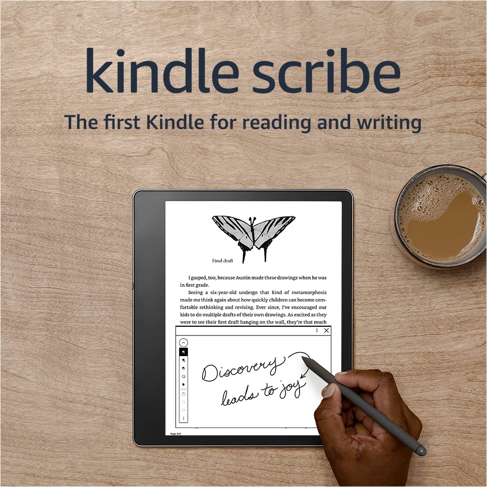 Kindle Scribe (32 GB) the first Kindle for reading, writing, journaling and sketching - with a 10.2” 300 ppi Paperwhite display, includes Premium Pen