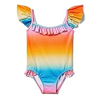 Janie and Jack Girls' Ombre Floral Onepiece Swim (Toddler/Little Big Kids)