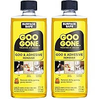 Goo Gone Original Liquid - 2 Pack - 8 Ounce - Surface Safe Adhesive Remover Safely Removes Stickers Labels Decals Residue Tape Chewing Gum Grease Tar Crayon Glue