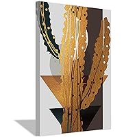 Peinneis Abstract Golden Cactus Poster Pictures Modern Wall Art Decor Canvas Painting Living Room Home Decorative (16x24inch(40x60cm),No Frame)