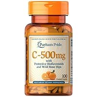 Puritan's Pride Vitamin C-500 Mg With Bioflavonoids & Rose Hips Taplets, 100 Count