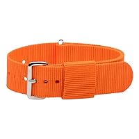 Clockwork Synergy, LLC 18mm NATO Ss Nylon Loop Solid Orange Interchangeable Replacement Watch Strap Band