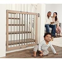 Heritage and Home Wooden Extra Wide Stairway and Hallway Walk Through Baby Safety Gate with Mounting Kit