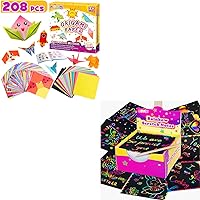 pigipigi Scratch Notes Art for Kids - Rainbow Scratch Paper Sheets Magic Scratch Crafts Art Supplies Kit for Girls Boys Toys Games Party Favors Birthday