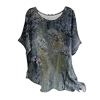 Womens Tie Dye Trendy Short Sleeve Tee Tops Summer Trendy Casual Loose Fit Round Neck T-Shirts for Going Out