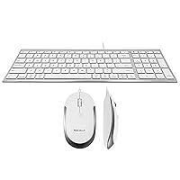 Macally Compact USB Keyboard and Mouse Combo, Uniquely Designed to Save Space