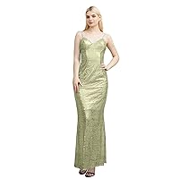 Glitter Sequin Prom Dresses for Women 2024 Spaghetti Straps Ball Gown Long Mermaid Formal Evening Dresses