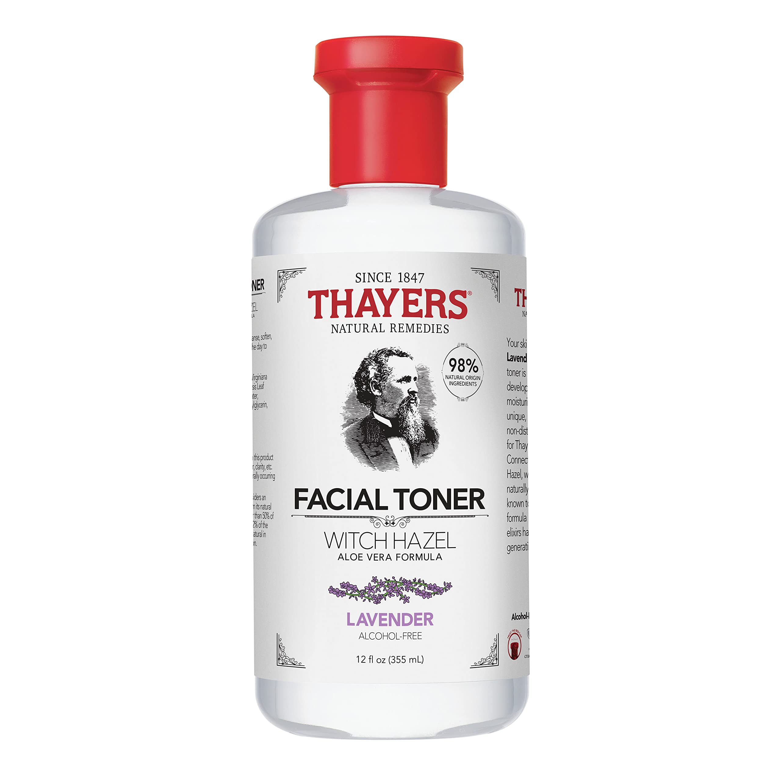 THAYERS Alcohol-Free, Hydrating Lavender Witch Hazel Facial Toner with Aloe Vera Formula, 12 oz