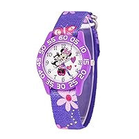 Disney Minnie Mouse Kids' Plastic Time Teacher Analog Quartz Nylon Strap Watch