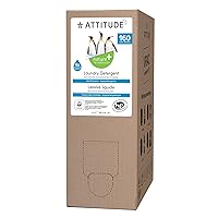 ATTITUDE Liquid Laundry Detergent, EWG Verified Laundry Soap, HE Compatible, Vegan and Plant Based Products, Cruelty-Free, Wildflowers, Bulk Refill, 160 Loads, 135.26 Fl Oz