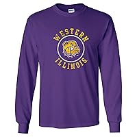 NCAA Distressed Circle Logo, Team Color Long Sleeve, College, University