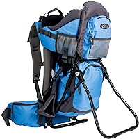 ClevrPlus Canyonero Camping Baby Backpack Hiking Kid Toddler Child Carrier with Stand and Sun Shade Visor, Blue