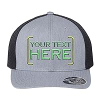 6 Pack Custom Hats with Your Text Here | Embroidered Hat for Business Bulk | Trucker Flexfit 110M