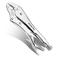 WORKPRO Locking Pliers, 10-inch Curved Jaw Vice Grips pliers, Chromium-Vanadium Steel Locking Pliers with Wire Cutter, Locking Adjustable Vise Grips for Clamping Twisting Welding