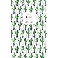 Cactus Notebook - Ruled Pages - 5x8 - Premium: (Saguaro White) Fun notebook 96 ruled/lined pages (5x8 inches / 12.7x20.3cm / Junior Legal Pad / Nearly A5)