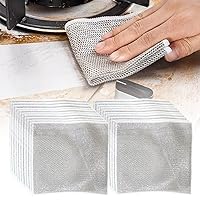 Double Layer Wire Cleaning Cloths, Multipurpose Wire Dishwashing Rags for Wet and Dry Metal Wire Dishcloth Reusable Scrubbing Pads, Sponge Clean Dish Cloths for Washing Dishes Kitchen Cleaning (5PCS)