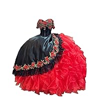 Sweetheart Organza Ruffles Lace up Quinceanera Prom Dresses 3D Floral Flowers 2024