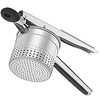 Large 15oz Potato Ricer, Heavy Duty Stainless Steel Ricer for Mashed Potatoes, Sweet Potato Masher Kitchen Tool with Ergonomic Handle, Press and Mash Kitchen Gadget, Black