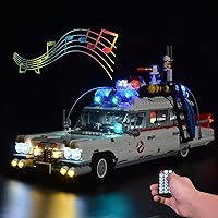 Upgrade RC LED Light Kit with Sound for Lego Ghostbusters Ecto-1 10274, Lighting Kit Compatible with Lego 10274 (Not Include Building Block Set) (with Sound RC)
