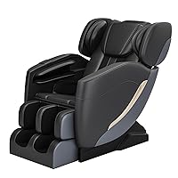 2024 Massage Chair, Full Body Zero Gravity Massage Chair with Foot Rollers, 8 Fixed Massage Roller, Heater, Bluetooth Speaker, Black and Gray