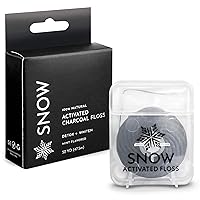 SNOW Activated Charcoal Teeth Whitening Floss | Mint Flavored Eco Friendly Vegan Reusable Organic Bamboo Floss, Reduce Waste with 52 Yards of Compostable Dental Floss