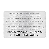 Wallet Card Unique for Husband, Wife, Boyfriend, Girlfriend, I Will Love You Gifts for Mother's Day, Father's Day, Christmas, Valentines