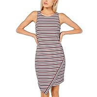 Womens Juniors Sleeveless Striped Tank Dress