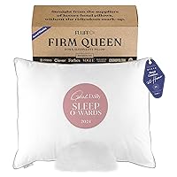 FluffCo. Down Alternative Standard/Queen Size Pillows | Luxury Hotel-Quality Cooling Pillow | Luxurious Breathable Microfiber Polyester Pillow | 300 Thread Count (Standard/Queen Size Firm - Pack of 1)