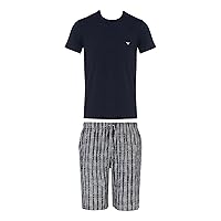 Emporio Armani Men's Fluid Viscose Pyjama T-Shirt and Bermuda Set