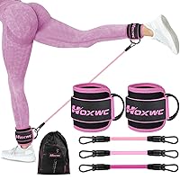 HOXWC Ankle Resistance Bands with Cuffs, Ankle Bands for Working Out, Ankle Resistance Band for Leg, Booty Workout Equipment for Kickbacks Hip Fitness Training, Exercise Bands for Butt Lift Women