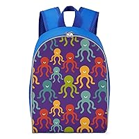 Colorful Octopus Pattern Travel Laptop Backpack 13 Inch Lightweight Daypack Causal Shoulder Bag