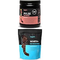 Pulse Pre Workout Supplement (Fruit Punch) Whey Protein Powder Chocolate - Whey+ Isolate Protein Powder