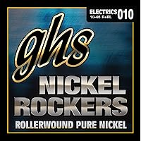 R+RL Nickel Rockers, Rollerwound Pure Nickel Electric Guitar Strings, Light (.010-.046)