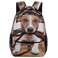 Cute Jack Russell Terrier Dogs Travel Backpack Lightweight Shoulder Bag Daypack for Work Office
